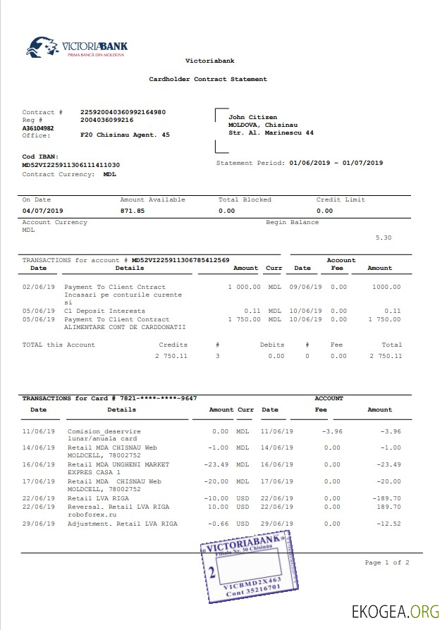 Moldavie Victoriabank